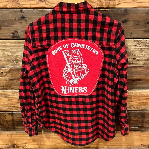 San Francisco 49ers One-of-a-Kind MadAndie Universal Thread Lumberjack Flannel - Picture 1 of 5
